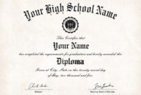 Diploma Style 1 In Free Printable High School Diploma Within Fake Diploma Certificate Template