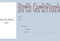 Dog Birth Certificate Template Editable [9+ Designs Free] Regarding Service Dog Certificate Template Free 7 Designs