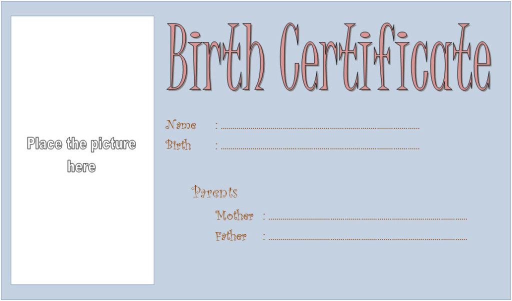 Dog Birth Certificate Template Editable [9+ Designs Free] Regarding Service Dog Certificate Template Free 7 Designs
