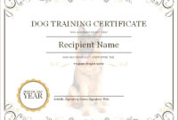 Dog Training Certificate | Microsoft Word &amp; Excel Templates In Dog Training Certificate Template
