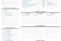 Elderly Care Caregiving Checklist. Editable Printable Is Inside Home Health Care Daily Log Template