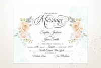 Elegant Wedding Certificate, Printable Certificate Of Within Fantastic Marriage Certificate Editable Template