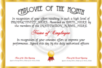 Employee Of The Month Certificate Designer | Free With New Certificate For Best Dad 9 Best Template Choices