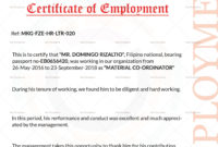 Employment Certificate Template | Certificate Templates Inside Awesome Sample Certificate Employment Template