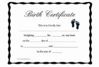 Fake Birth Certificate Maker Fresh 15 Birth Certificate Pertaining To Fascinating Novelty Birth Certificate Template