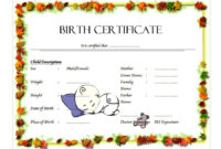 Fillable Birth Certificate Template Free [10+ Various Designs] Within Cute Birth Certificate Template