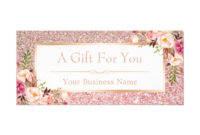 Floral Rose Pink Glitter Gift Certificate Card | Zazzle For Fascinating Pink Gift Certificate Template