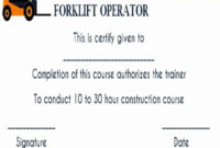 Forklift Training Certificate Template Elegant 15 Forklift Within Forklift Certification Card Template