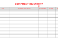 Free Equipment Inventory Template For Excel List Sheet Pertaining To Inventory Log Sheet Template