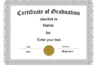 Free Graduation Certificate Templates | Customize Online Throughout 7 Free Editable Pre K Graduation Certificates Word Pdf