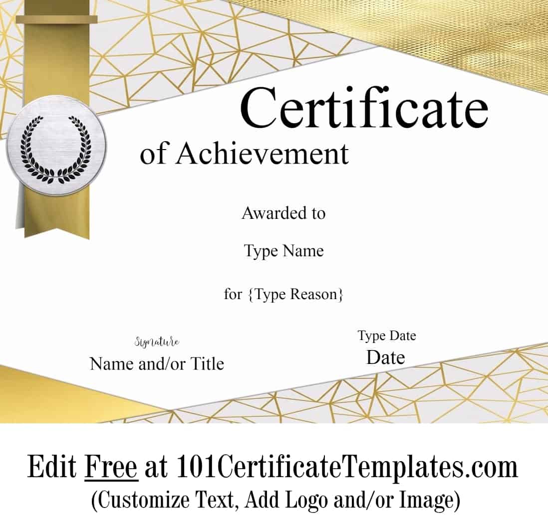 Free Printable Certificate Of Achievement | Customize Online In Fresh Certificate Of Achievement Template For Kids