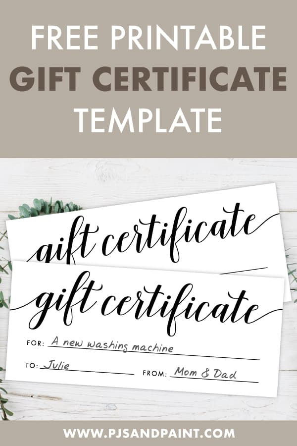 Free Printable Gift Certificate Template Pjs And Paint Throughout Free Printable Gift Certificates Templates Free