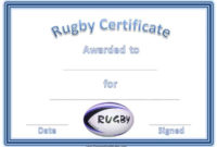 Free Printable Rugby Award Certificate For Rugby Certificate Template