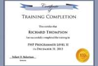 Free Training Completion Certificate Templates | Best With Regard To Awesome Template For Training Certificate