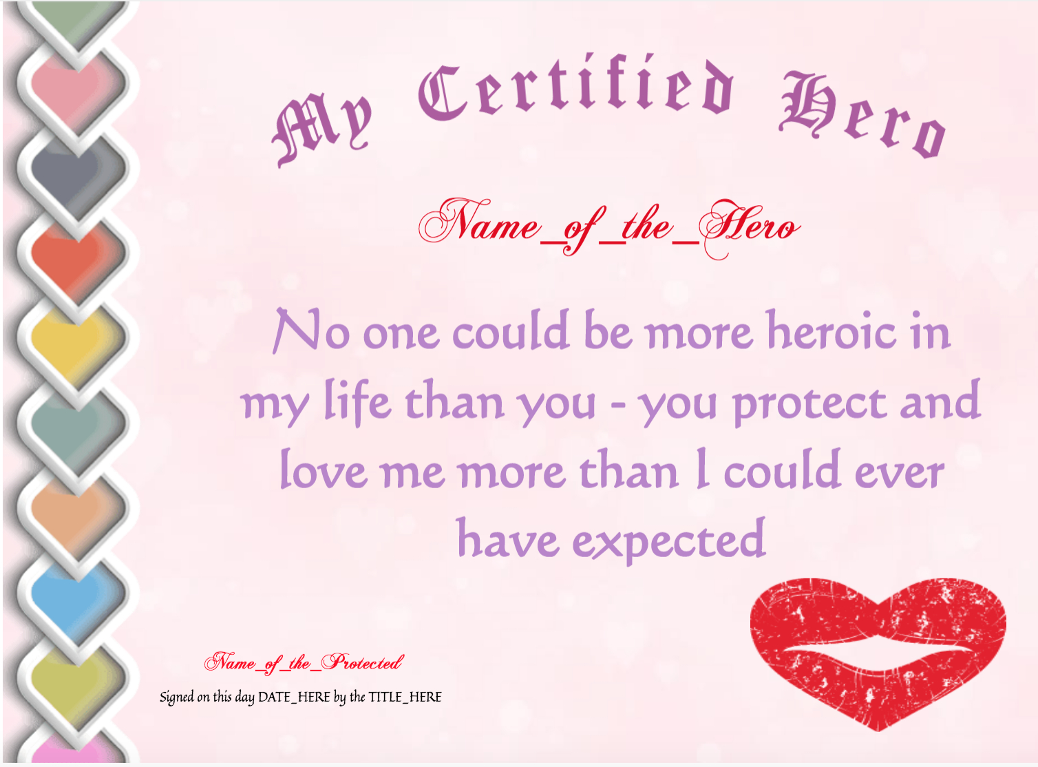 Free Valentine'S Day Certificates And Awards At In Love Certificate Templates