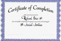 Generic Certificate Of Completion Official Example Pdf Pertaining To Certificate Of Completion Templates Editable