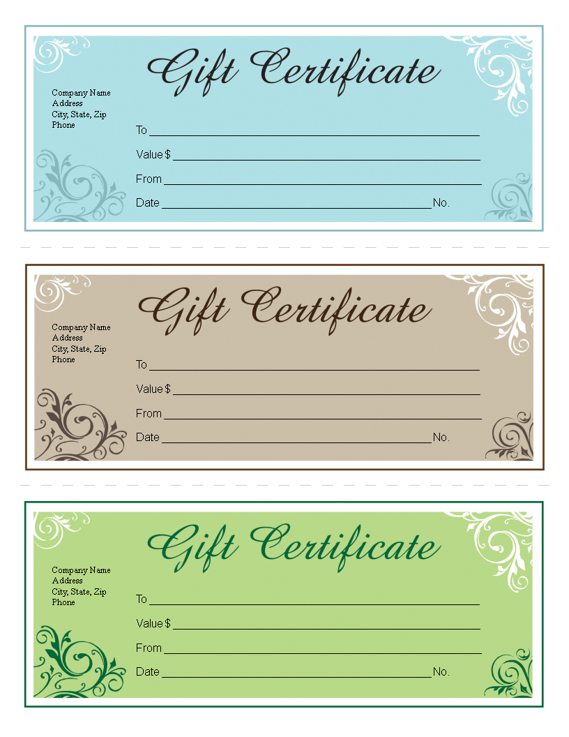 Gift Certificate Template Free Editable | Templates At Regarding Company Gift Certificate Template