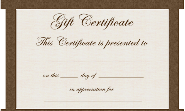 Gift Certificate Templates To Print | Activity Shelter With Printable Gift Certificates Templates Free