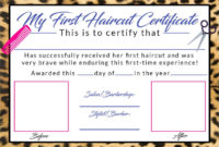 Girls First Haircut Certificate Baby First Haircut Photo Within First Haircut Certificate