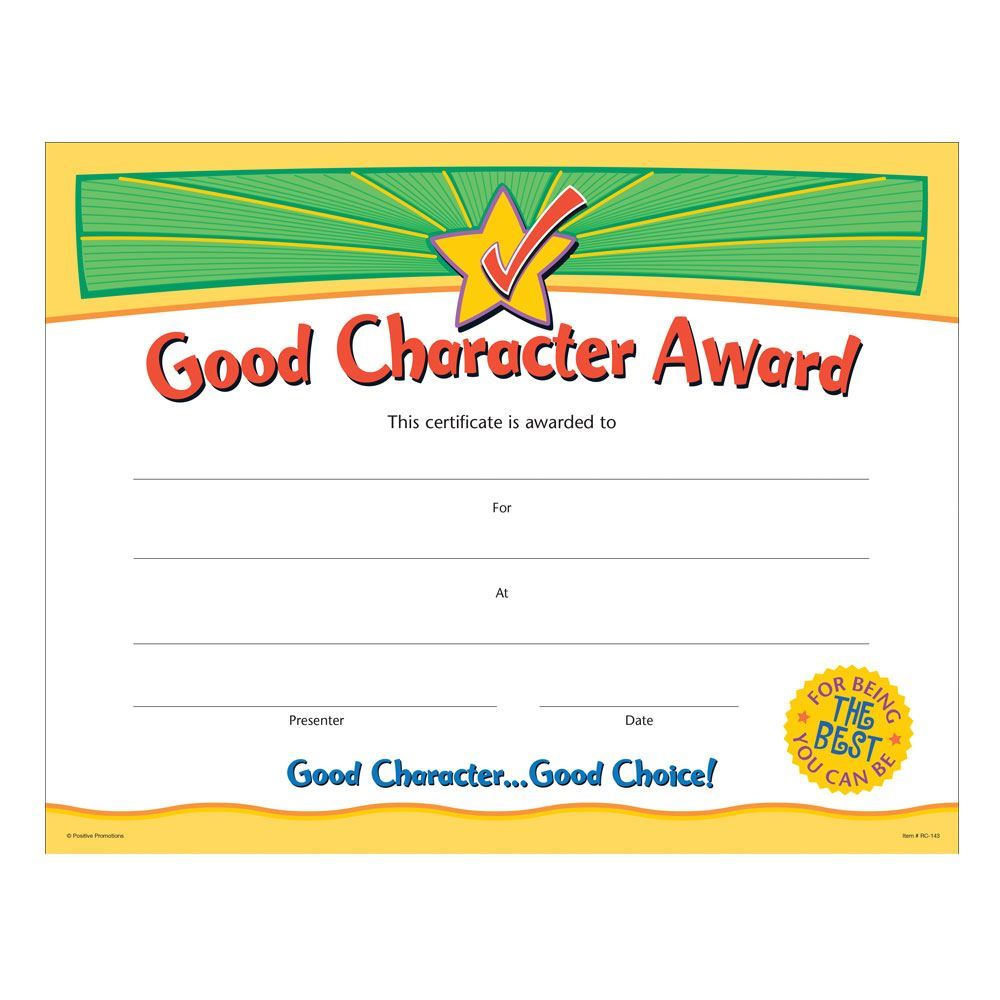 Good Character Award Gold Foil Stamped Certificates With Certificate For Best Dad 9 Best Template Choices