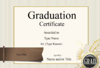 Graduation Certificate Template | Customize Online & Print Within Fascinating Graduation Gift Certificate Template Free