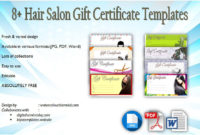 Hair Salon Gift Certificate Template Free (8 Choices Throughout Awesome Salon Gift Certificate