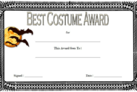 Halloween Costume Certificate Template Free 4 Intended For Amazing Best Costume Certificate Printable Free 9 Awards