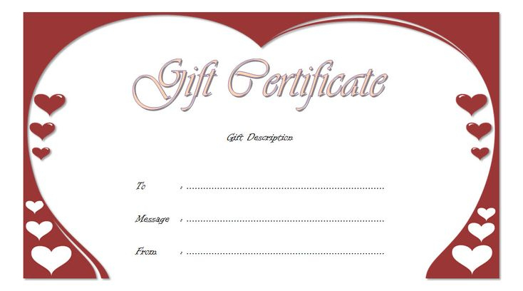 Happy Anniversary Gift Certificate Template Free With Regard To Valentine Gift Certificate Template