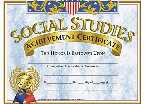 Hayes School Publishing Certificates Social Studies 30/Pk Within Social Studies Certificate