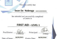 How To Get A Copy Of Your Certificate Kelowna First Aid Regarding Fantastic First Aid Certificate Template Free