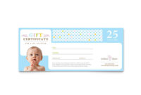 Infant Care & Babysitting Gift Certificate Template Design Throughout Babysitting Certificate Template 8 Ideas