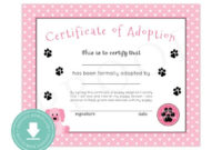 Instant Download Puppy Adoption Certificate (Puppy Within Fresh Puppy Birth Certificate Free Printable 8 Ideas