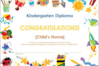Kindergarten Diploma Template | Pre K Diploma Template Regarding Kindergarten Certificate Of Completion Free