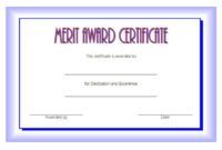 Merit Award Certificate Template 1 Free In New Merit Award Certificate Templates