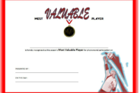 Most Valuable Player Certificate Template For Volleyball For Volleyball Award Certificate Template Free