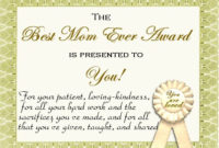 Mother'S Day Certificates : Let'S Celebrate! With Awesome Mothers Day Gift Certificate Templates