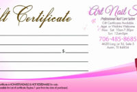 Nail Gift Certificate Template Free Great Sample Templates Throughout Nail Salon Gift Certificate