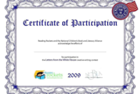 Participation Certificate Template Word With Certificate Of Participation Word Template