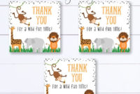 Party Animal Thank You Tags Safari Thank You Tags Jungle With Zoo Gift Certificate Templates Free Download