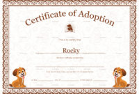 Pet Adoption Certificate Design Template In Psd, Word Inside Simple Pet Birth Certificate Templates Fillable