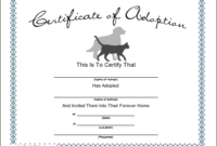 Pet Adoption Printable Certificate | Pet Adoption Pertaining To Awesome Cat Birth Certificate Free Printable