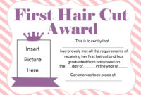 Pin On Celebrating Milestones Pertaining To First Haircut Certificate