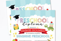 Prek Graduation Certificate Editable Preschool Diploma | Etsy Regarding Editable Pre K Graduation Certificates