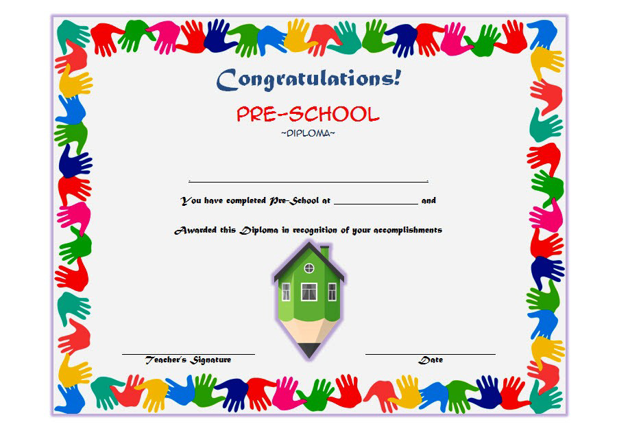 Preschool Award Certificate Template Free 2 Throughout Daycare Diploma Certificate Templates
