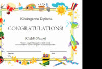 Preschool Diploma Template Word New Kindergarten Diploma For 7 Kindergarten Diploma Certificate Templates Free