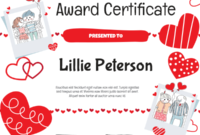 Printable Love Award Certificate Template For Love Certificate Templates