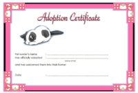 Puppy Adoption Certificate Templates With Regard To Kitten Birth Certificate Template