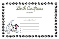 Puppy Birth Certificate Free Printable 5 In 2020 | Birth Intended For Fresh Cute Birth Certificate Template