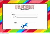 Rainbow Unicorn Adoption Certificate Free Printable (1St Inside Service Dog Certificate Template Free 7 Designs