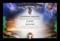 Rock Sold Kenpo Black Belt Certificate Martial Arts Regarding Simple Martial Arts Certificate Templates